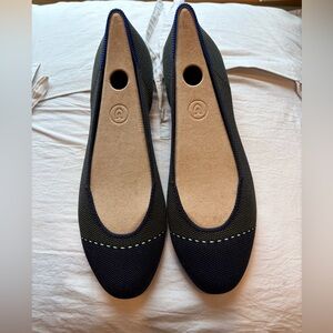 Rothy’s green and navy squares